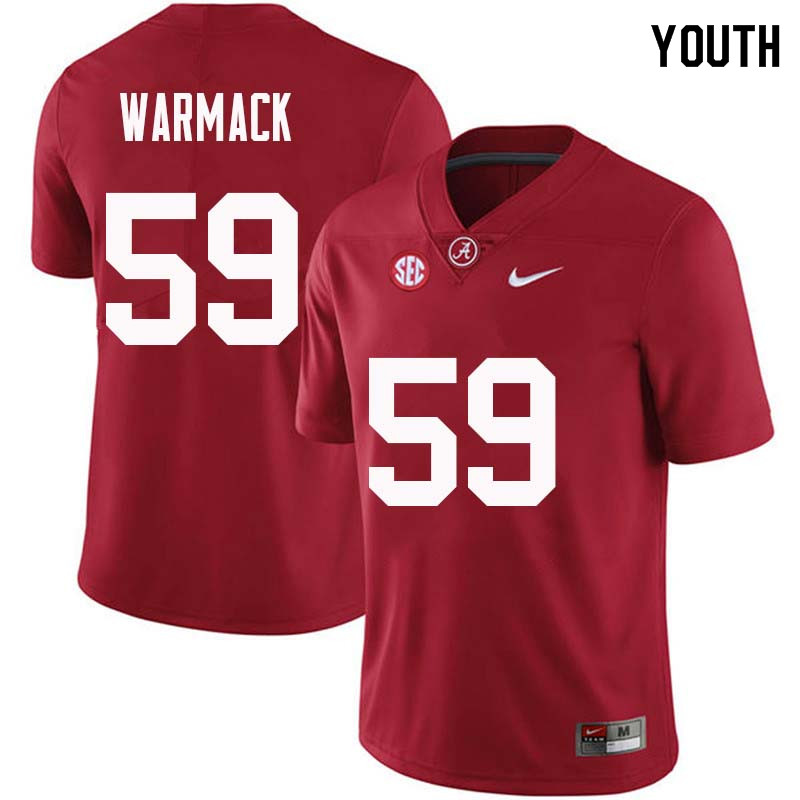 Youth #59 Dallas Warmack Alabama Crimson Tide College Football Jerseys Sale-Crimson